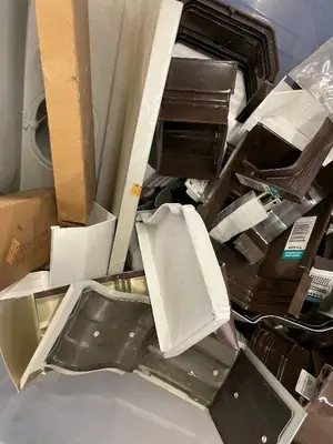 Collection of Enameled Aluminum Gutter End Caps and Fittings