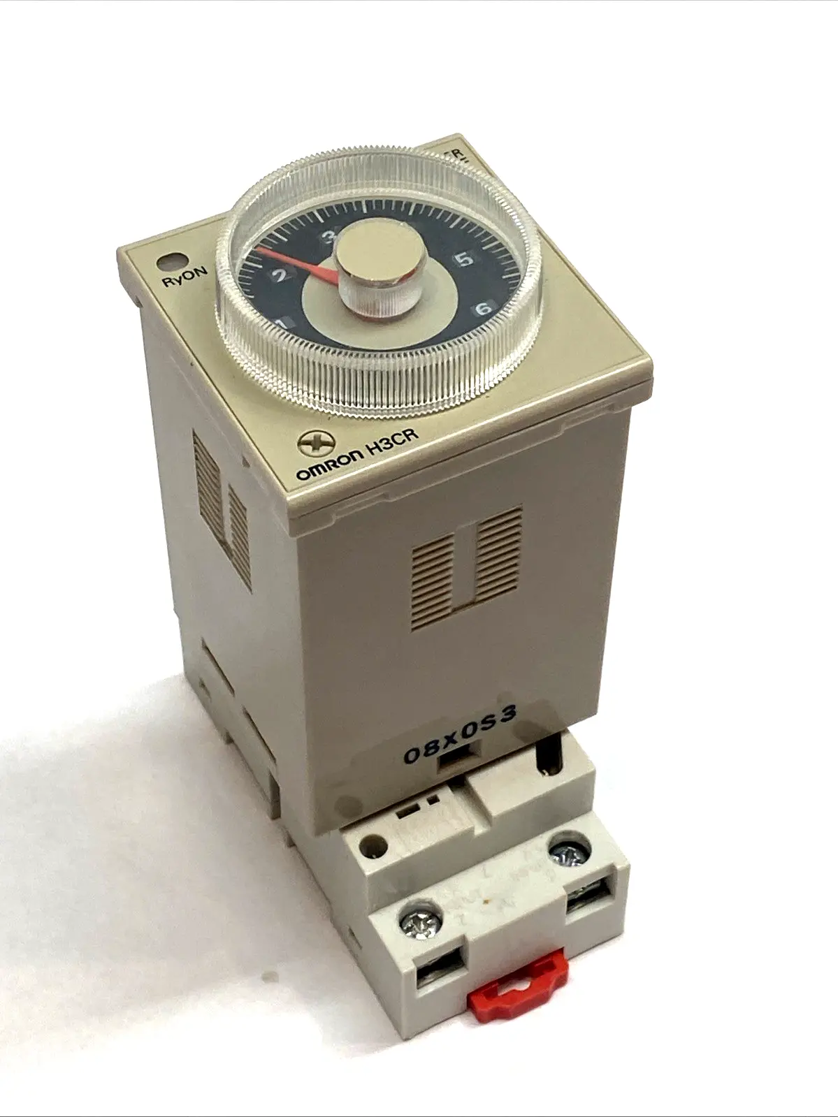 USED OMRON TIMER W/ SQUARE D 8501NR52 8‑PIN RELAY SOCKET DIN RAIL MOUNT