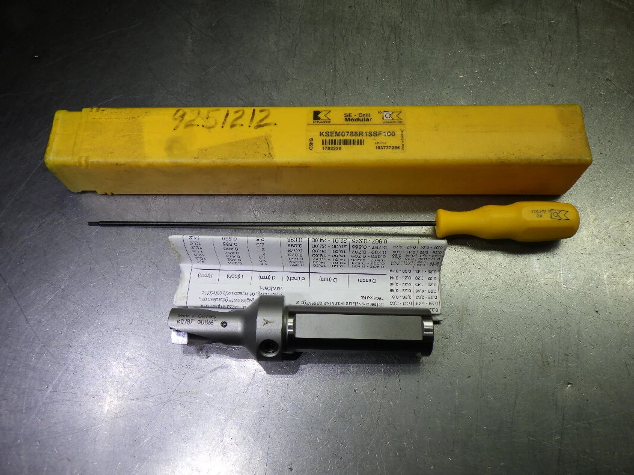 Kennametal .788" Coolant Thru 1xD Indexable Drill KSEM0788R1SSF100 (LOC975A)