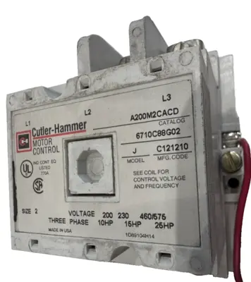 NEW EATON A200M2CACD NON-REVERSING STARTER NEMA SIZE 2 3-POLE 120V COIL MODEL J