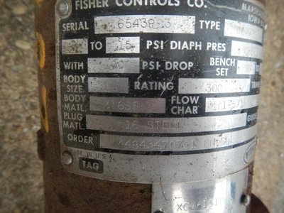 Fisher 1" 300 Class 316 Stainless Steel Control Valve