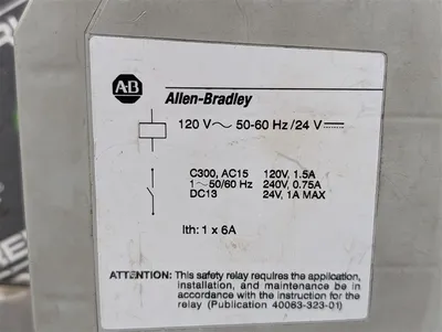Allen Bradley 700-ZBR100AZ1 Safety Relay Module Series A Used
