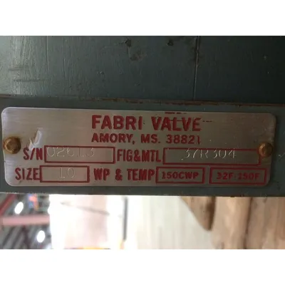 Unused 10" Fabri Knife Gate Valve with Spring Return