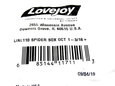 NEW LOVEJOY L/AL110 SPIDER SOX OCT 1-3/16 LAL110