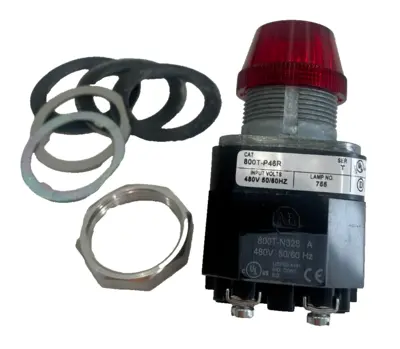 ALLEN BRADLEY 800T-P46R PILOT LIGHT SERIES T 800TP46R NEW, SURPLUS