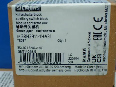 New | in-Stock SIEMENS 3RH29111HA31 Contact Blocks Ohio US | HGR 24 #1070286