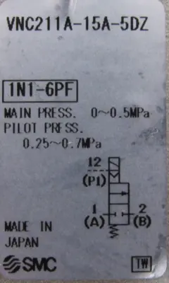 NEW SMC VNC211A-15A-5DZ COOLANT VALVE VNC211A15A5DZ