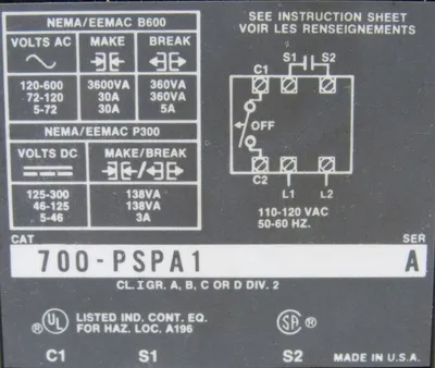 NEW ALLEN BRADLEY 700-PSPA1 TIMING RELAY 700PSPA1 SERIES A TYPE PS