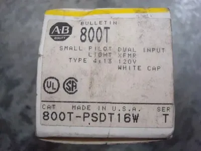 Allen Bradley 800T-PSDT16W Small Pilot Light Series T White Cap New NIB
