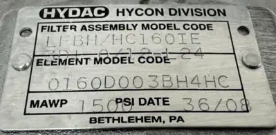 NEW HYDAC LFBH/HC160IE3D1 FILTER ASSEMBLY 0160D003BH4HC 1500PSI