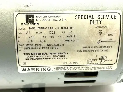 Used Emerson SA55JXGTB-4696 A.C. Motors Michigan US | Maverick Industrial Sales #1495528