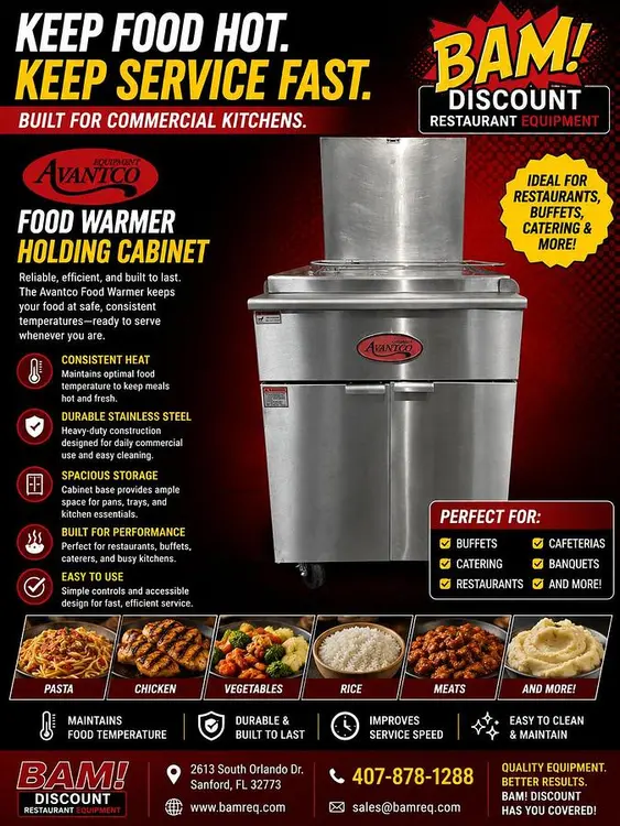 Used AVANTCO 177FBF1824LP Countertop Display Warmers Florida US | BAM Discount Restaurant Equipment #1229855