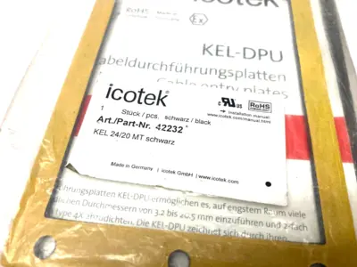 USED ICOTEK CABLE ENTRY PLATE TRANSIT SYSTEM FRAME, KEL 24/20 MT SCHWARZ