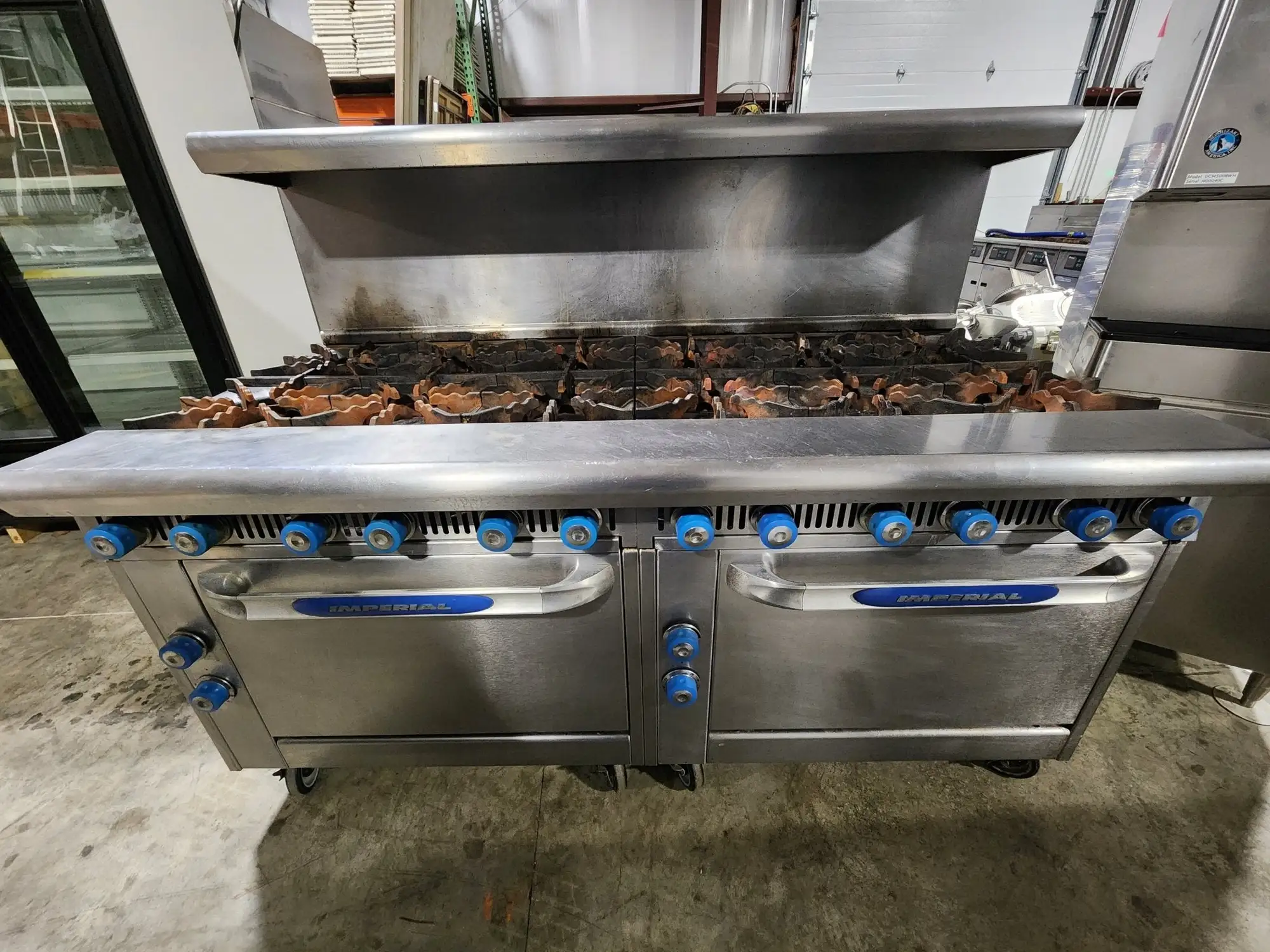 Used Imperial Used Imperial IHR-6 - x2 - 12-Burner Cooktop Range with Standard Oven, Natural Gas Commercial Ranges Illinois US | Falcon Restaurant Supply #1376668