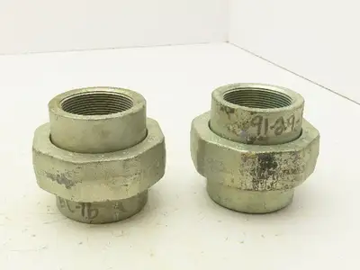 A/SA105 2" Threaded Pipe Fitting Union Lot of 2
