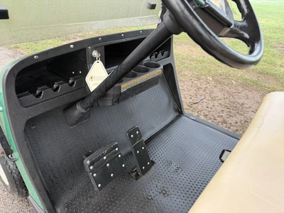 (1) 2015 E-Z-Go golf cart with a Kawasaki gas engine, includes canopy, ball cover, club cover, fold-...