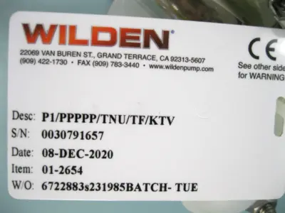 NEW Wilden P1/PPPPP/TNU/TF/KTV
