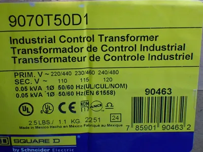 Used SQUARE D 9070T50D1 Transformers Ohio US | HGR 24 #1249370