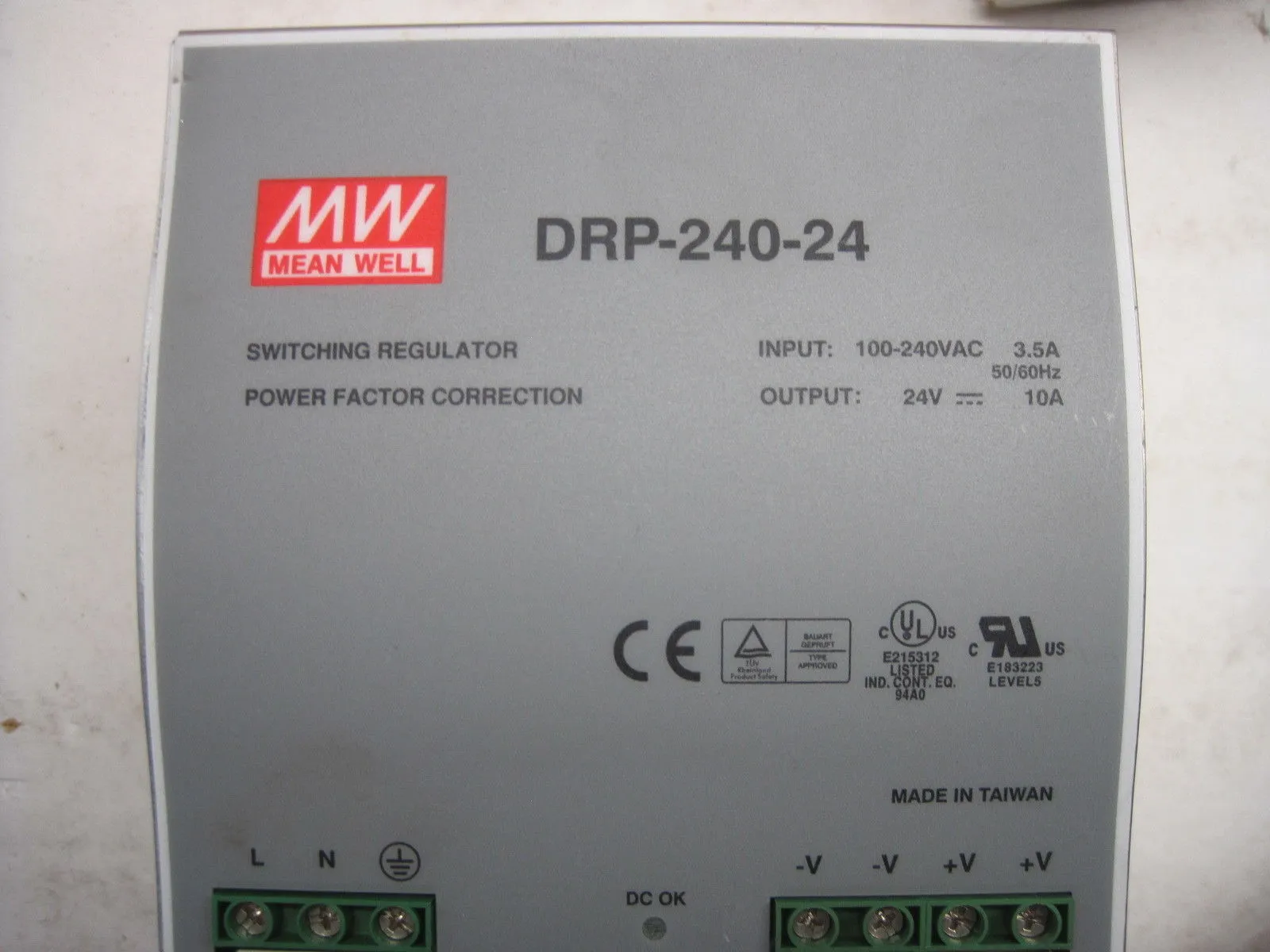USED Mean Well DRP-240-24 Power Supply DRP24024