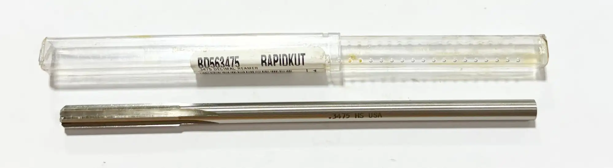 RapidKut .3475 HSS Chucking Reamer Straight Shank Straight Flute USA Made