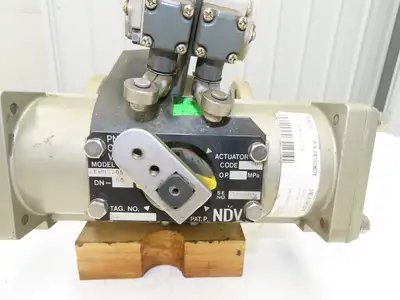 NDV Nippon E100N DN50 2" Flanged 2-Way Ball Valve & Pneumatic Actuator EPN1105N