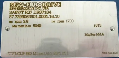 NEW SEW EURODRIVE SA67/T R37 DRS71S4 HELICAL-WORM GEARMOTOR SA67TR37DRS71S4