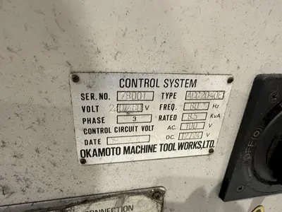 20" X 40" OKAMOTO MODEL #ACC-20-40EX CNC HORIZONTAL SURFACE GRINDER: STOCK #20991