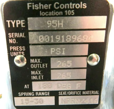 NEW FISHER CONTROLS FS95H-1724-43458 PRESSURE REGULATOR FS95H172443458