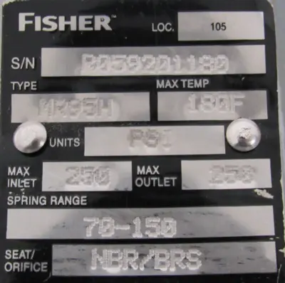 NEW FISHER M95H-3063-2501963 PRESSURE REGULATOR 70-150 PSI M95H30632501963