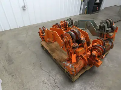 Cleveland Tramrail Bridge Crane Motorized End Truck Drive WB 6.5" Wheel Set of 4