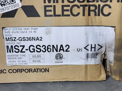 New | in-Stock MITSUBISHI ELECTRIC MSZ-GS36NA2-U1 HVAC Parts and Equipment British Columbia CA | Lenmark #477530