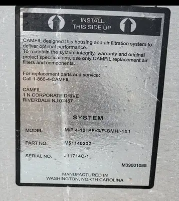 Used CAMFIL M/P 4-12I PF/G/P-SMHI-1X1 HVAC Parts and Equipment British Columbia CA | Lenmark #242803