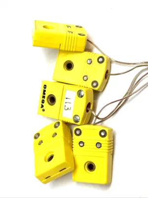 USED OMEGA TYPE K MINI THERMOCOUPLE CONNECTOR FEMALE ANSI PLUG LOT OF 5