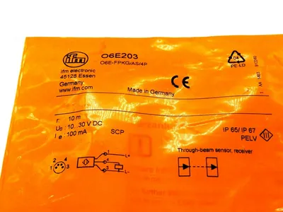 NEW IFM EFECTOR O6E-FPKG/AS/4P SENSOR RECEIVER O6E203 O6EFPKGAS4P