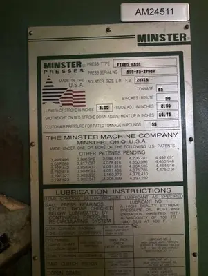 USED MINSTER 5 FIXED BASE