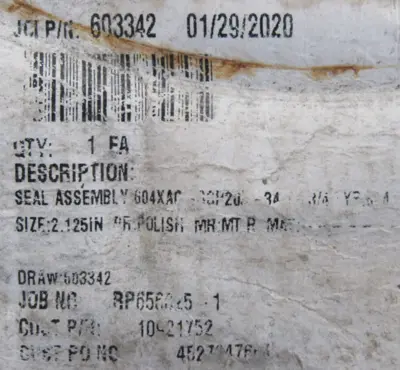 NEW JOHN CRANE 603342 SEAL CARTRIDGE 2.125 IN