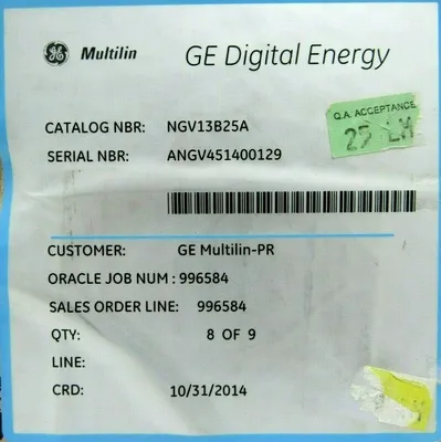 NEW GENERAL ELECTRIC NGV13B25A AC UNDER VOLTAGE RELAY 12NGV13B25A