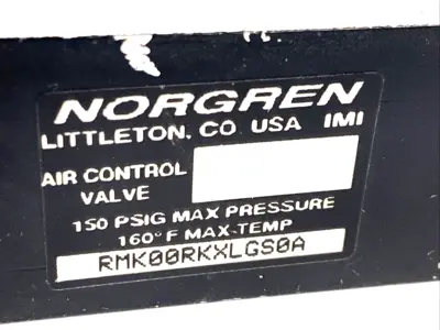 RMK00RKXLGS0A | Norgren  Air Control Valve, MISSING REGULATOR KNOB - Used