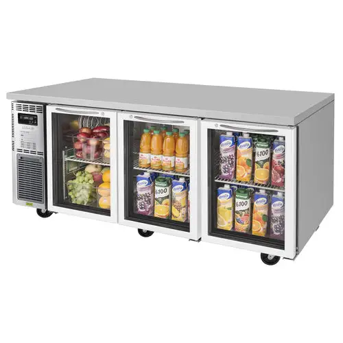 Turbo Air JUR-72-G-N 70 7/8" W Undercounter Refrigerator w/ (3) Sections & (3) Doors, 115v