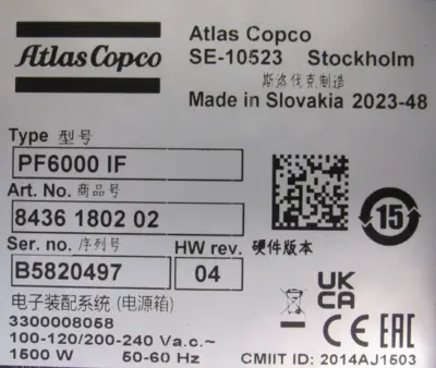 NEW ATLAS COPCO PF6000IF POWER FOCUS 6000 CONTROLLER 8436-1802-02