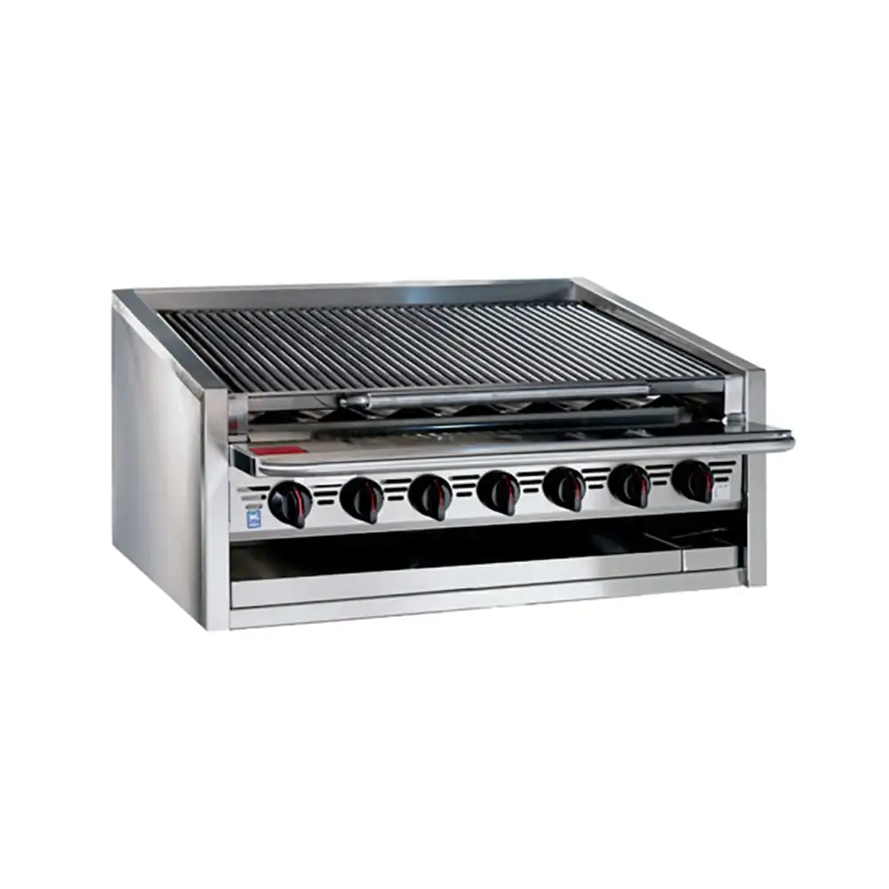 Bakers Pride L-60RS 60" Countertop Gas Charbroiler W/ Stainless Steel Radiants - (13) Burners, Natural Gas