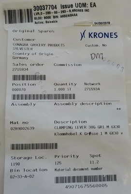 NEW Krones 0-289-00-263-9
