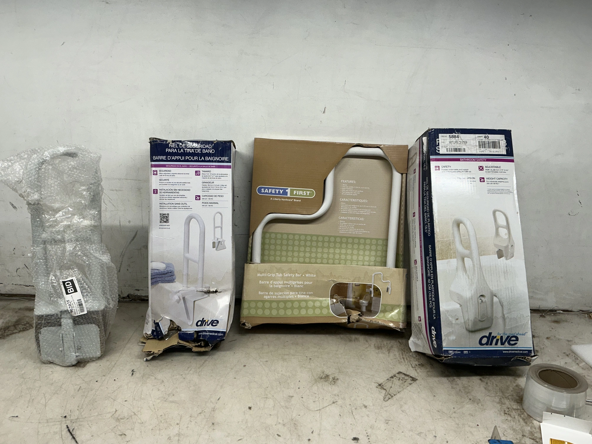 Lot includes various safety bars