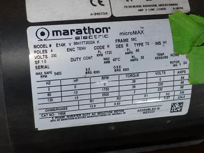 Used MARATHON E14K V 56H17T2022A K Motors (misc) Ohio US | HGR 24 #887054
