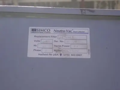 Used SIMCO DC300 Dust Collectors Ohio US | HGR 24 #802035