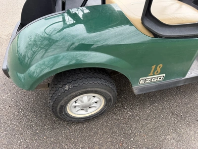 (1) 2015 E-Z-Go golf cart with a Kawasaki gas engine, does not include Club canopy, includes ball wa...