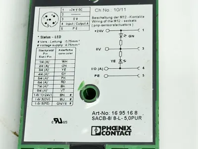 SACB-8/ 8-L- 5,0PUR | Phoenix Contact  Sensor/Actuator Box 1695168 - Used