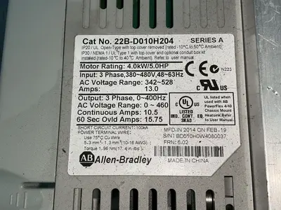 Used ALLENBRADLEY 22BD010H204 Variable Speed Drives Ohio US | HGR 24 #1326178