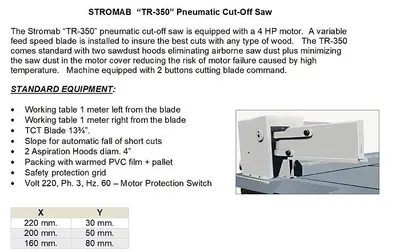 USED 2018 STROMAB TR350 CUT OFF SAW
