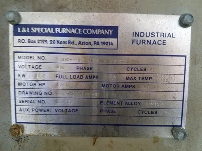 L & L FURNACE 2375DEG HARDENING FURNACE
